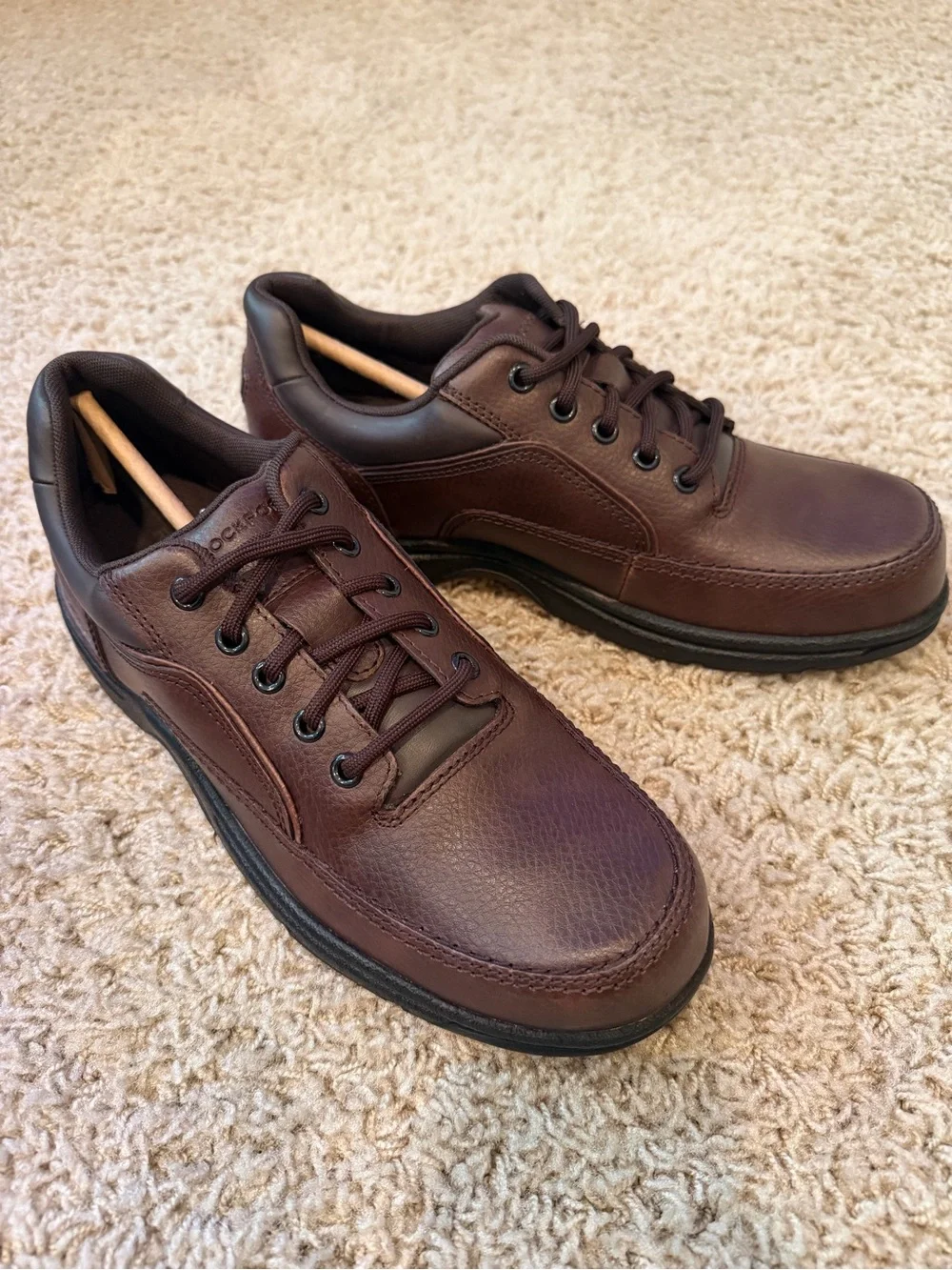 Rockport Brown Leather Lace-Up Oxfords